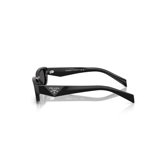 New PRADA Black Rectangle SPR B06 16K-08Z Sunglasses Women - Picture 3 of 7